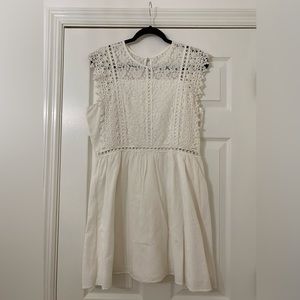 California Moon Rise White Vintage Look Dress, Size L